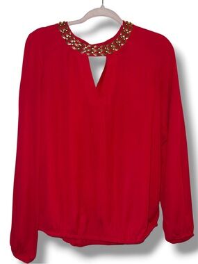 2B Bebe chain collar blouse